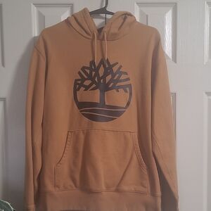 Timberland Men’s Camel Crewneck Hoodie with Tree Logo